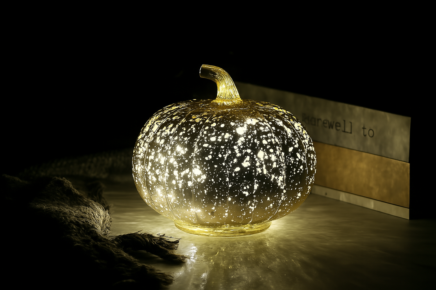 LED Kürbis Deko Glas Set Herbstdeko