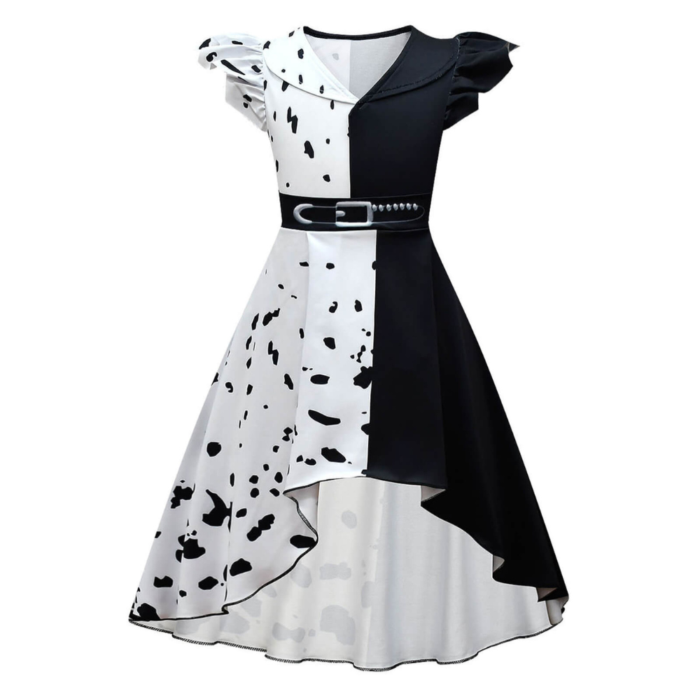 Kinder Kostüm Kleid Schwarz Weiß Karneval Mädchen