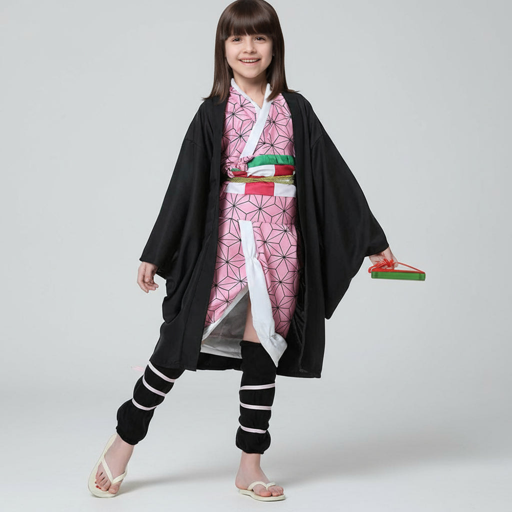 Kinder Kimono Cosplay Kostüm-Set aus Polyester