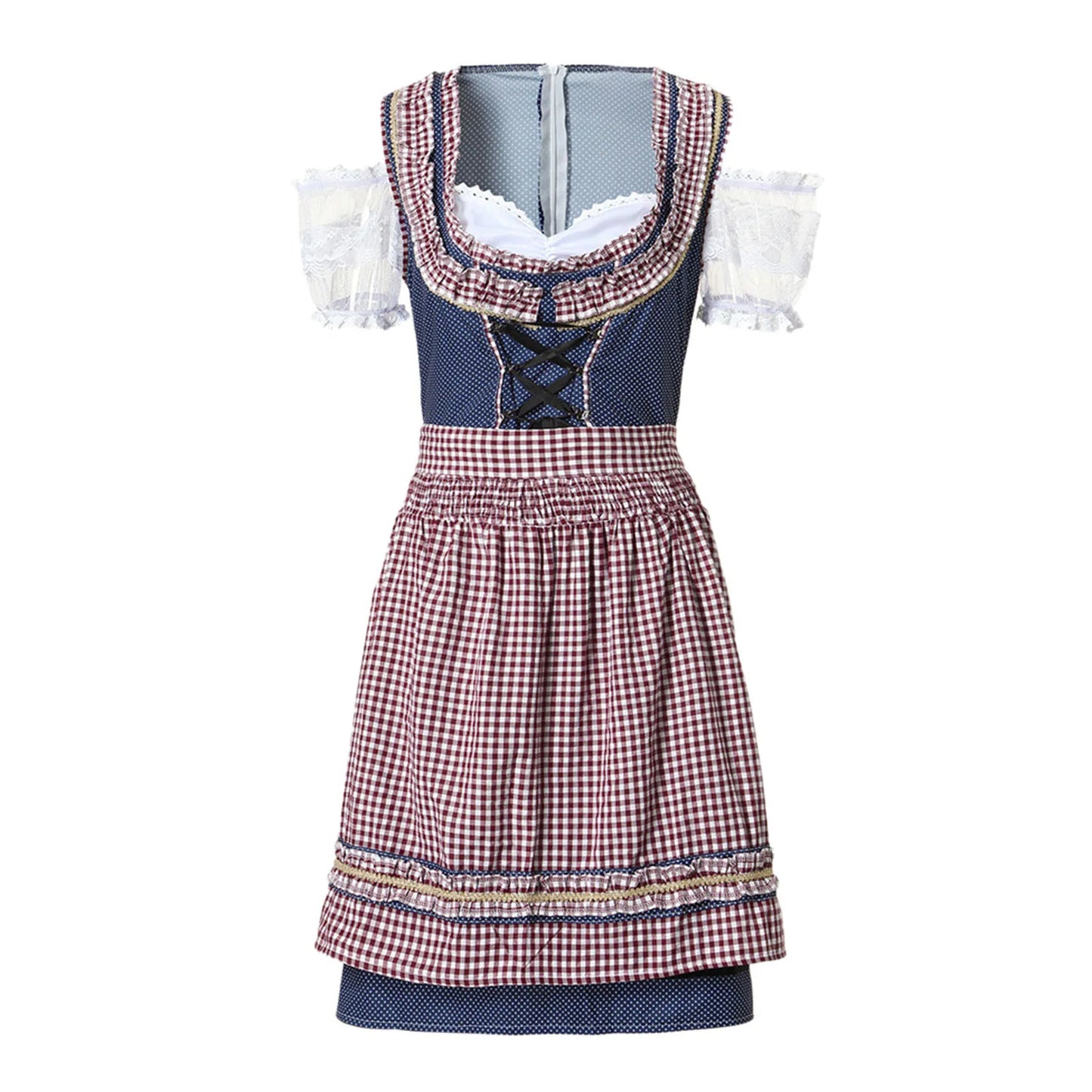 Damen Oktoberfest Dirndl Outfit 2025 Kurz und Ärmellos