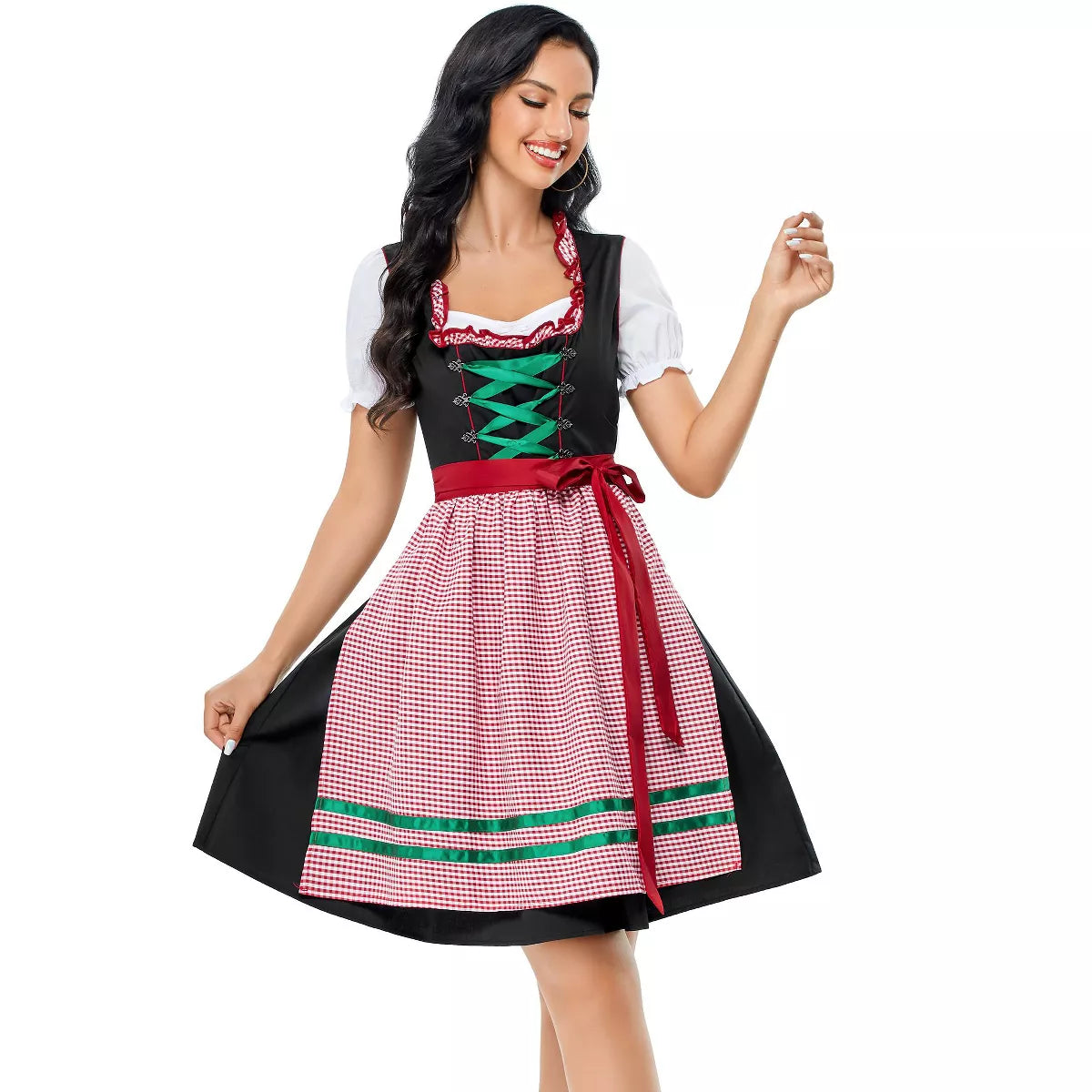 Damen Oktoberfest Dirndl Kleid | Kurz Bestickt