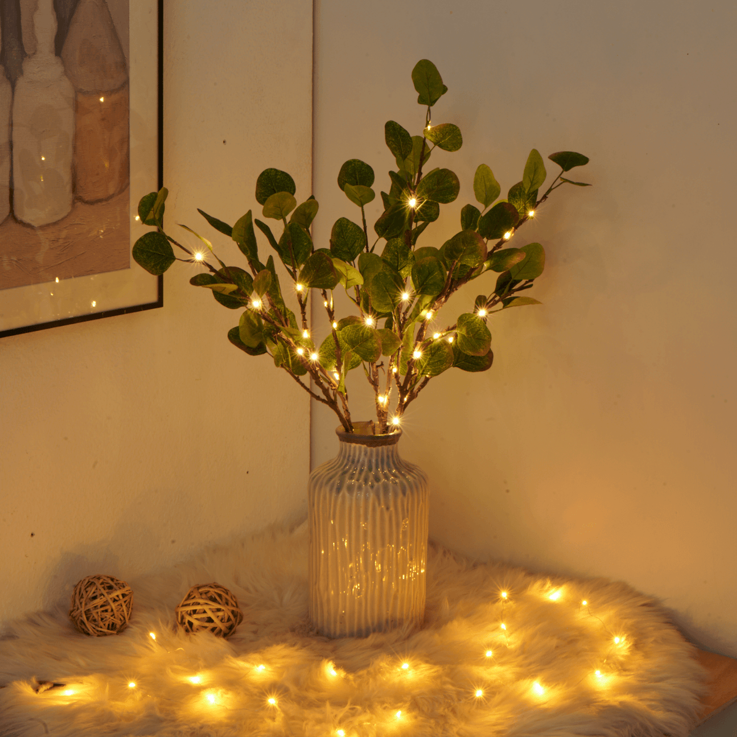 LED Deko Zweige Warmweiß Vase Beleuchtung