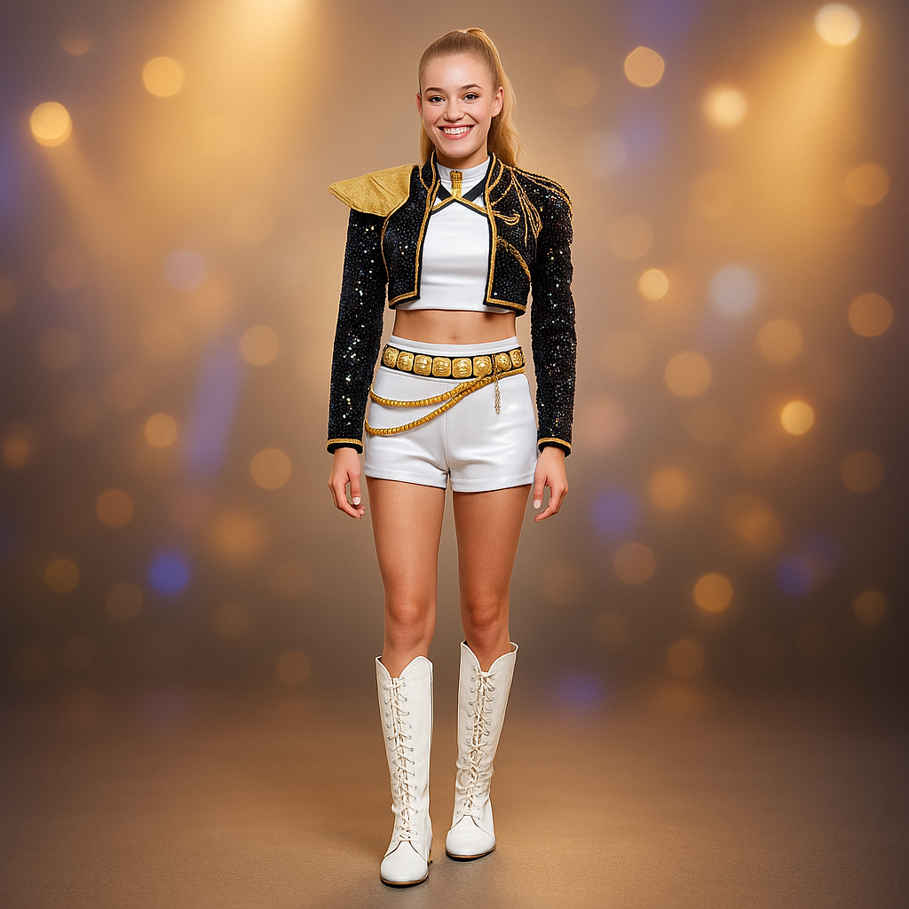 Halloween Kostüm Mädchen Glitzer Jacke Shorts