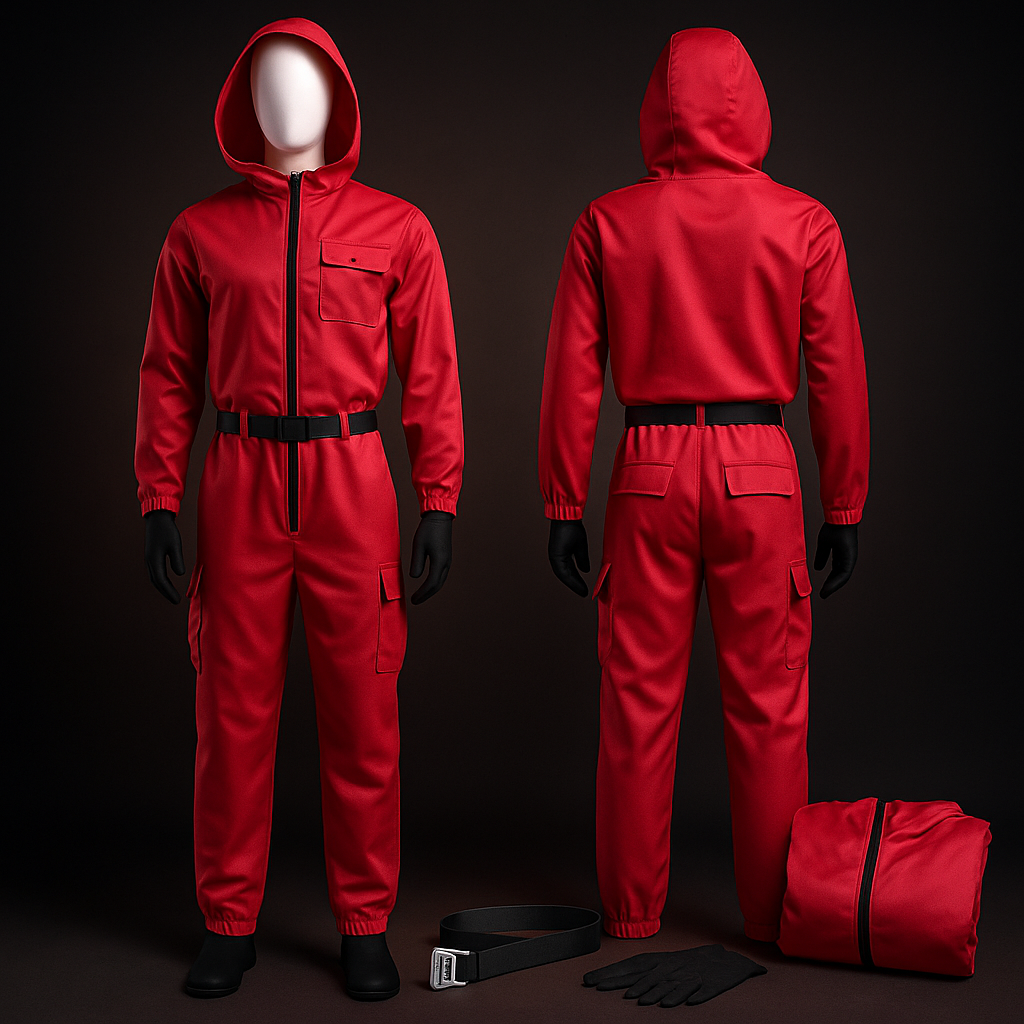 Halloween Overall mit Kapuze Unisex Kostümanzug