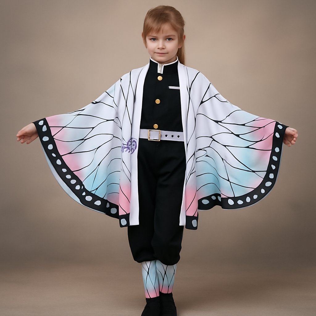 Halloween Kinderkostüm Schwarz Grün Kimono