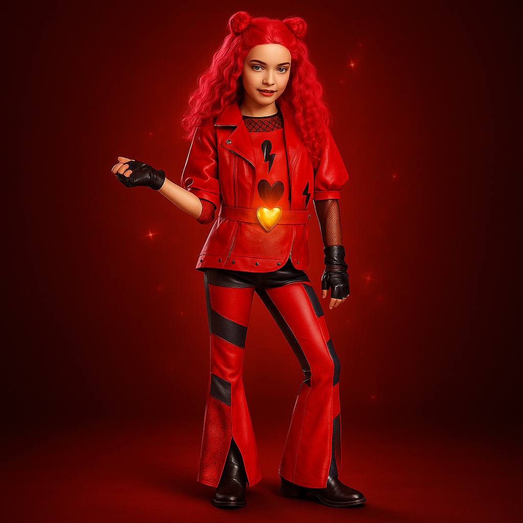 Halloween Kostüm Rot PU Leder Kinder