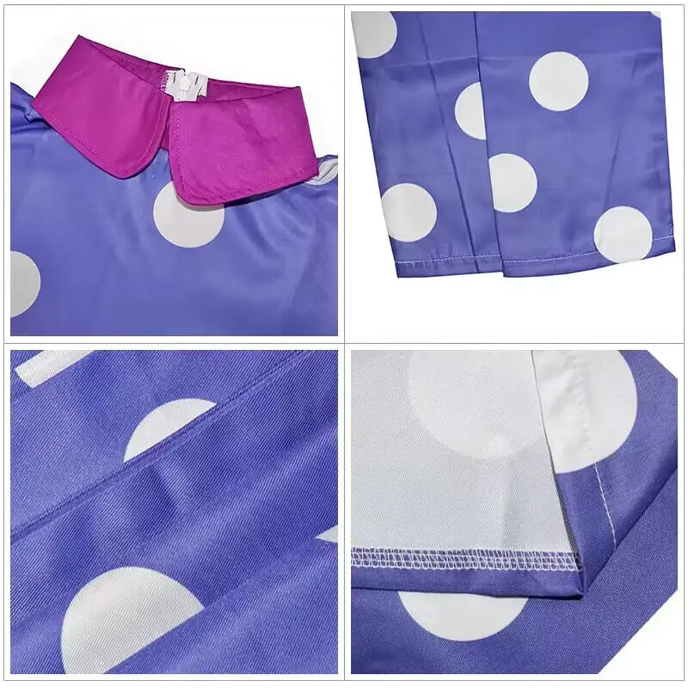 Lila gepunktetes Kleid Kinderkostüm Karneval Halloween