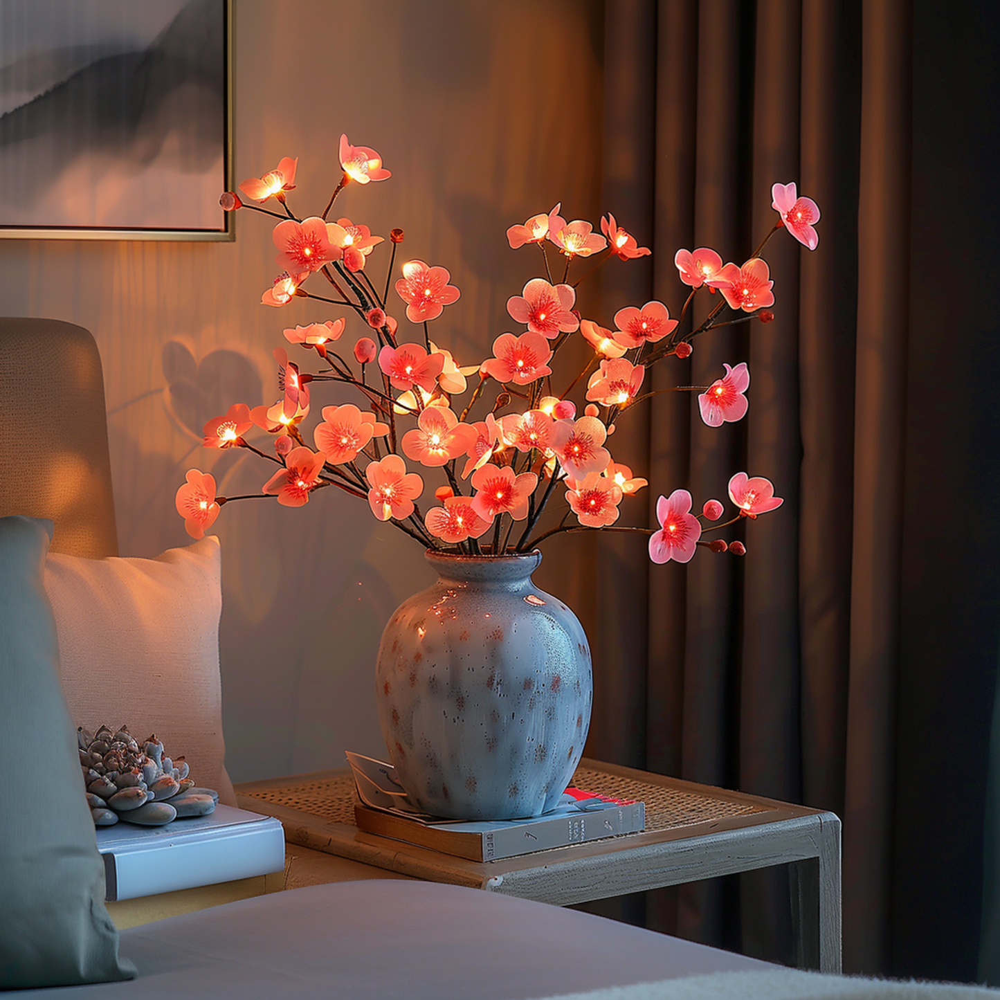 LED Deko Zweige Warmweiß Vase Beleuchtung