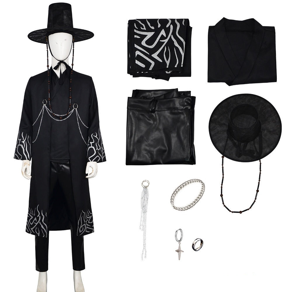 Kinder Schwarz Cosplay Outfit Set Kostüm