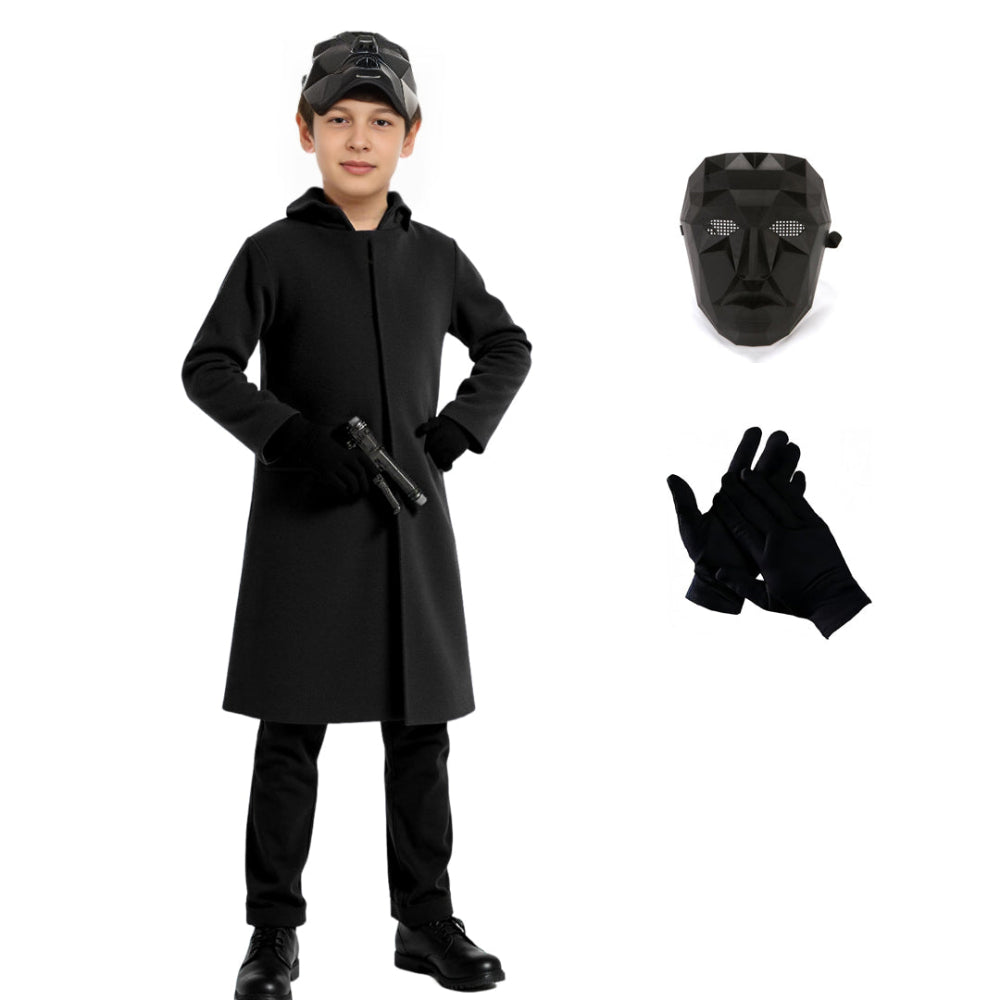 Schwarzes Kapuzen Kostüm Unisex Halloween Outfit