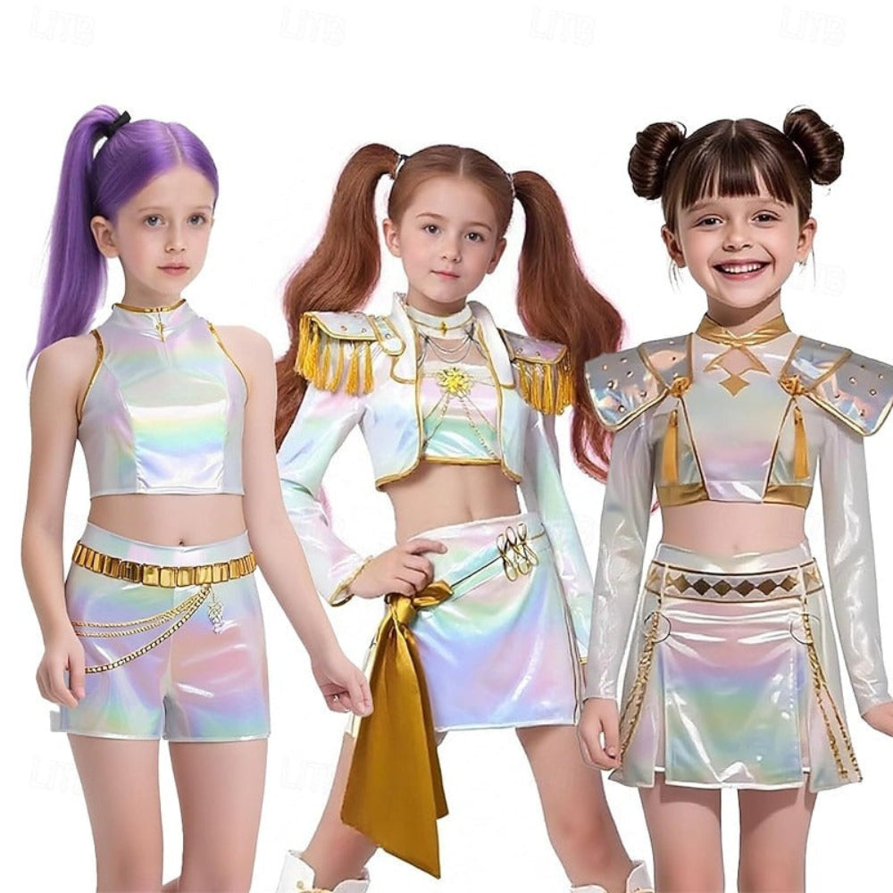 Holographic Kpop Kostüm für Kinder Mädchen
