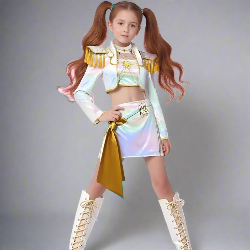 Holographic Kpop Kostüm für Kinder Mädchen