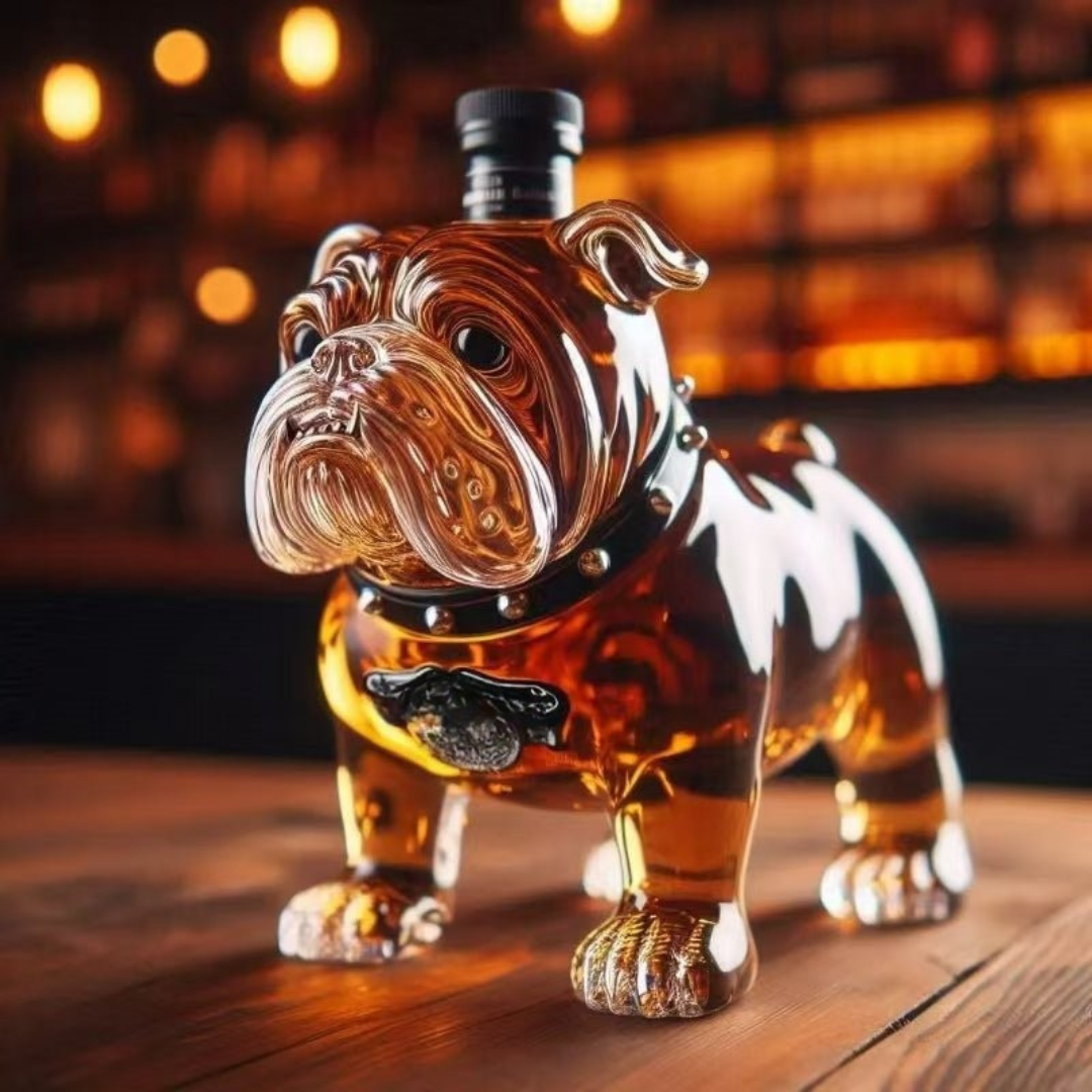 Kristall Whiskeykaraffe Hund Glas Dekanter