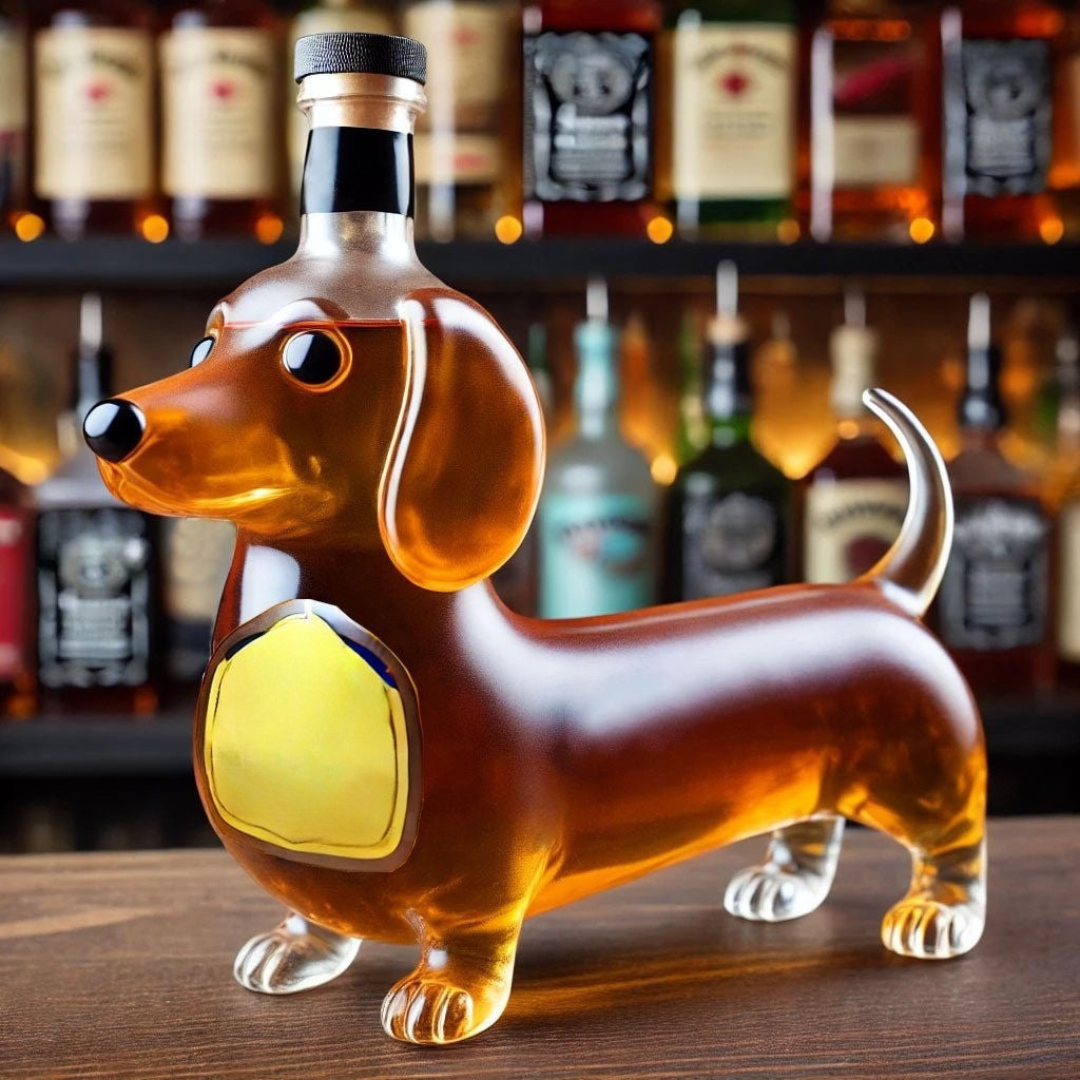 Kristall Whiskeykaraffe Hund Glas Dekanter
