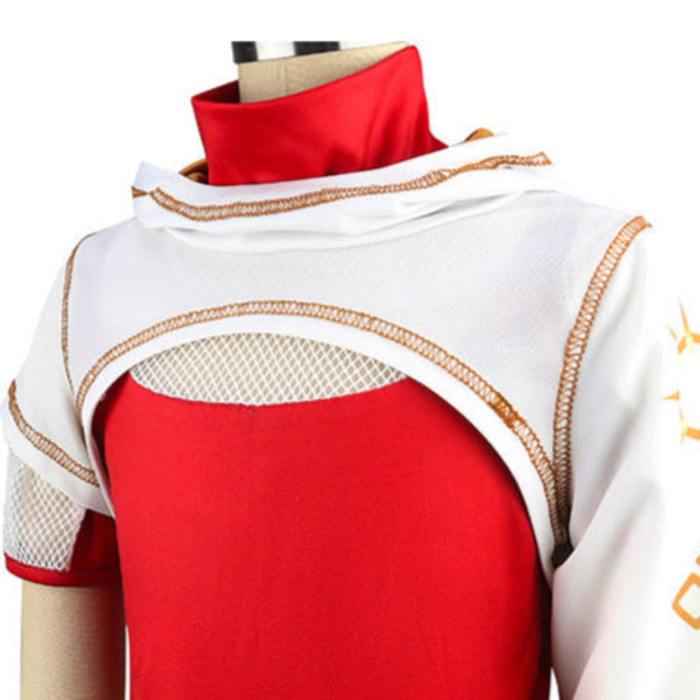 Kinder Superhelden Kostüm Set Weiß Rot Jacke Hose Halloween