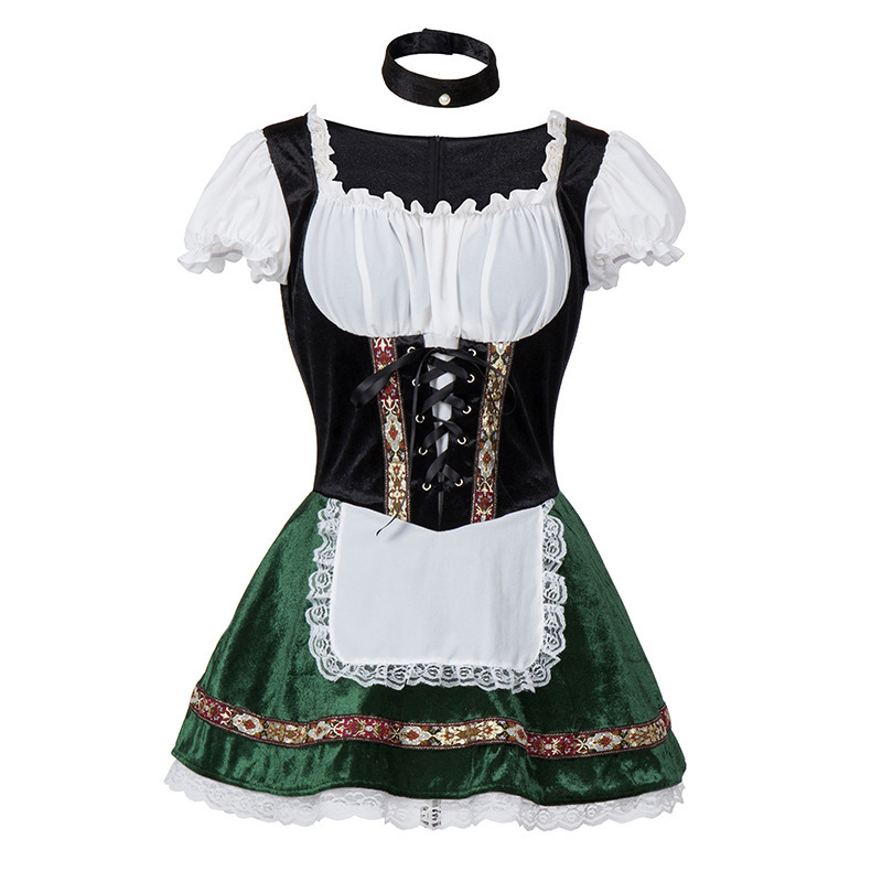 Damen Oktoberfest Dirndl Outfit | Kurz Ärmelbluse