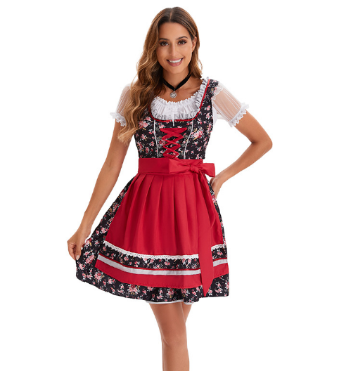 Damen Oktoberfest Outfit | Kurz Bestickt