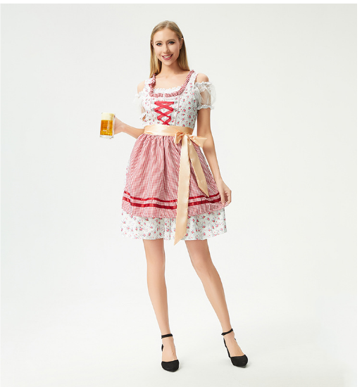 Damen Oktoberfest Outfit | Kurz Bestickt