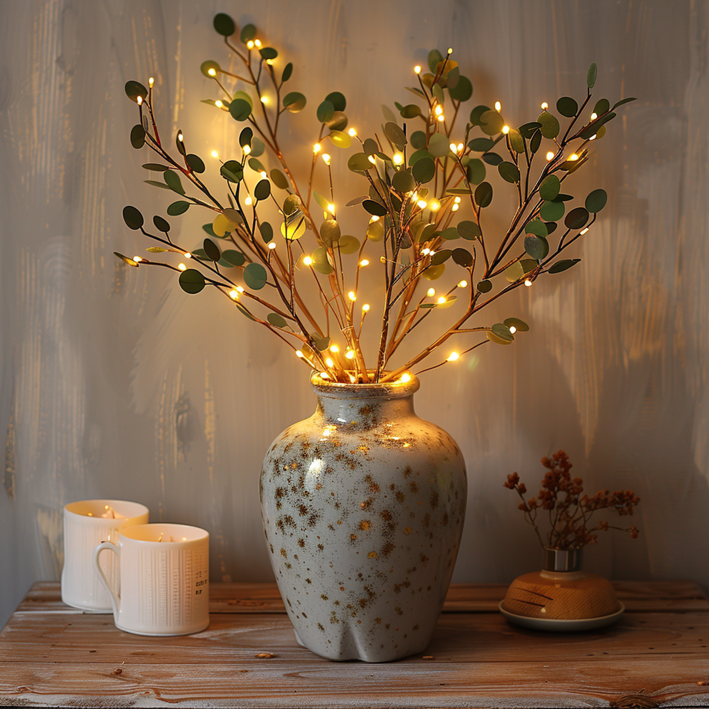 LED Deko Zweige Warmweiß Vase Beleuchtung