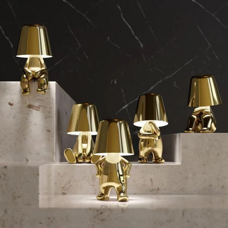 LED Tischlampe Gold Modern Design Figur