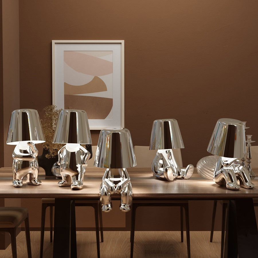 LED Tischlampe Gold Modern Design Figur