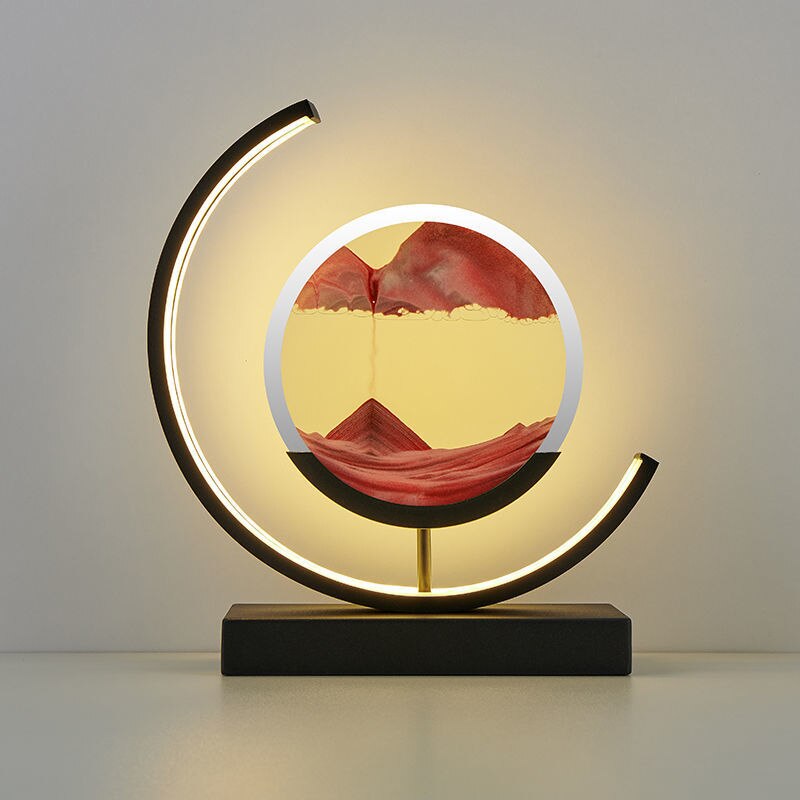 Tischlampe Sandbild LED Acryl Dekoleuchte