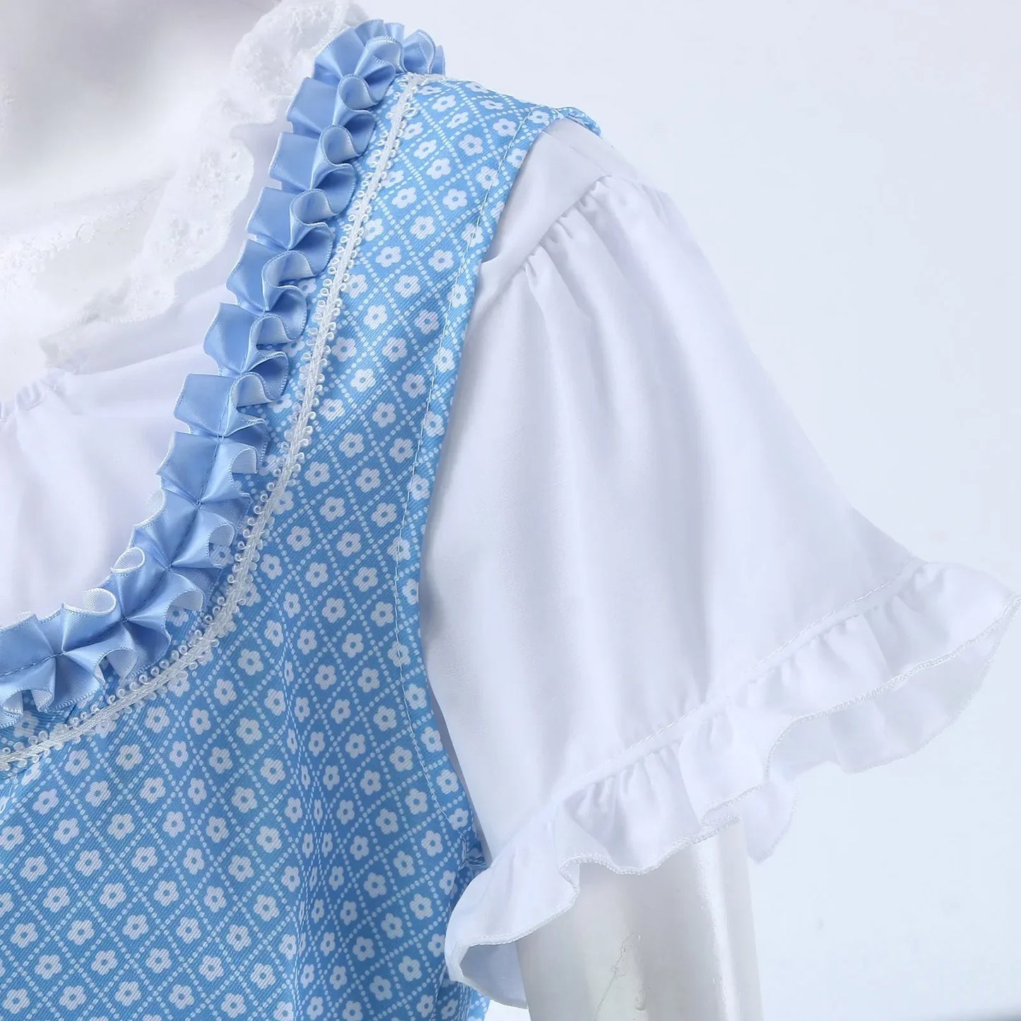 Damen Oktoberfest Spitzen Dirndl Kleid | Hochgeschlossen Midi
