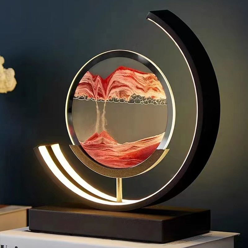 Tischlampe Sandbild LED Acryl Dekoleuchte