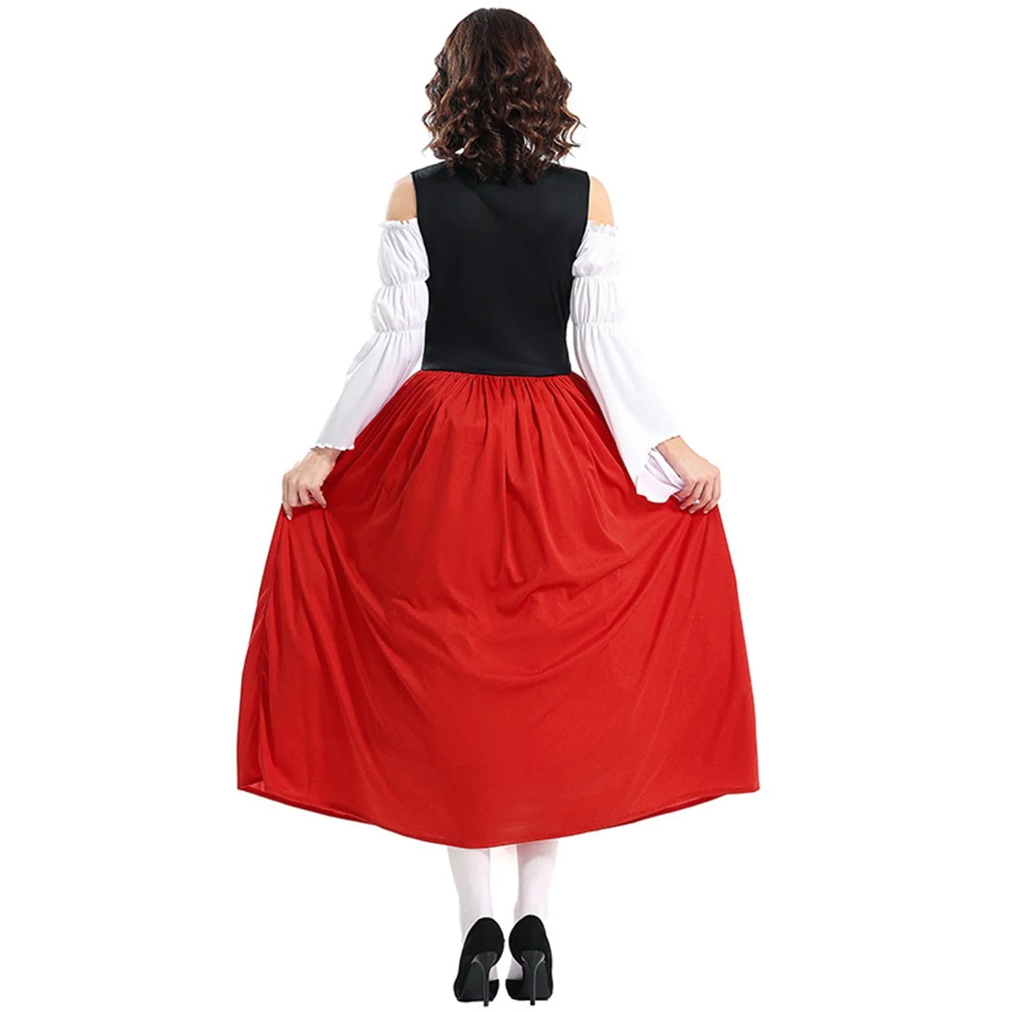 Damen Oktoberfest Dirndl Kleid | Traditionell, Schulterfrei Midi
