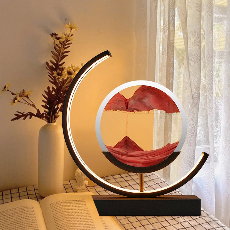 Tischlampe Sandbild LED Acryl Dekoleuchte