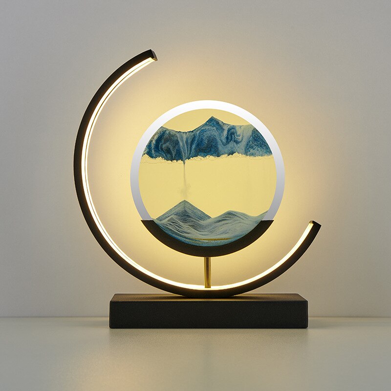 Tischlampe Sandbild LED Acryl Dekoleuchte