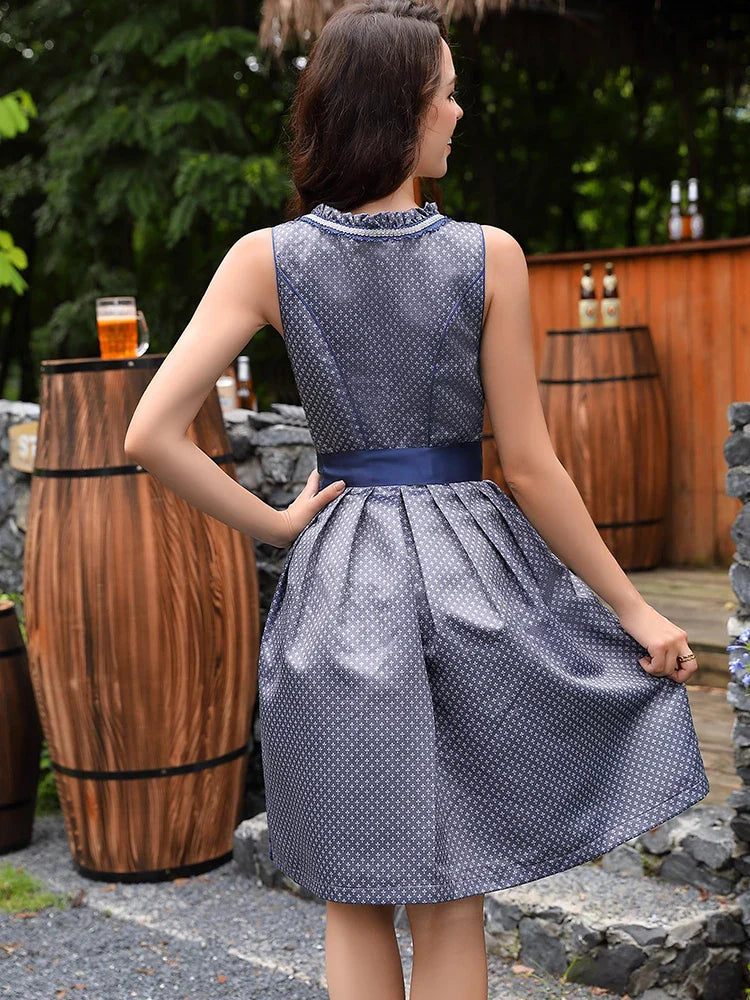Damen Sommer Dirndl Kleid | Kurz Ärmellos