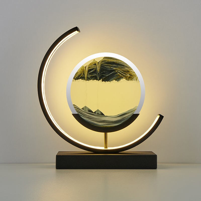 Tischlampe Sandbild LED Acryl Dekoleuchte