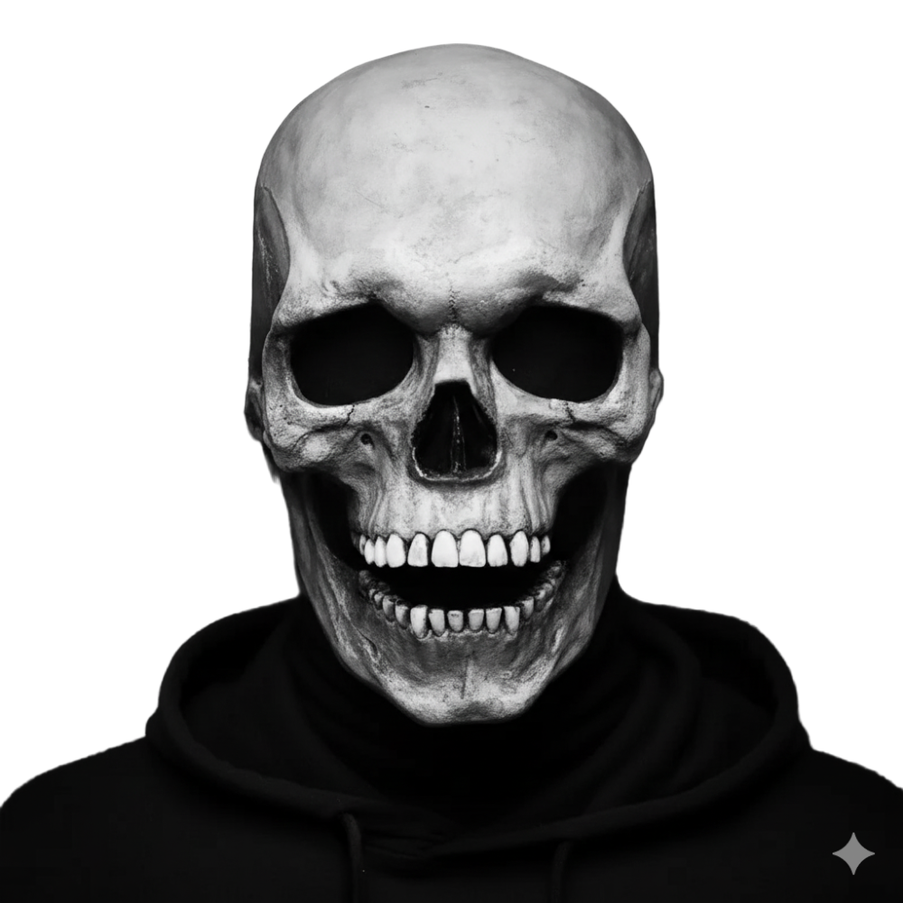 Realistische Latex Schädelmaske mit Beweglichem Kiefer