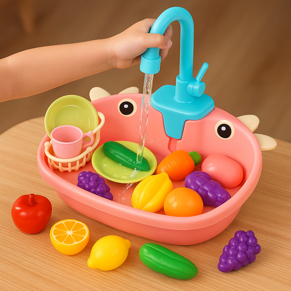 Spielküche Kunststoff Spülbecken mit Wasserhahn