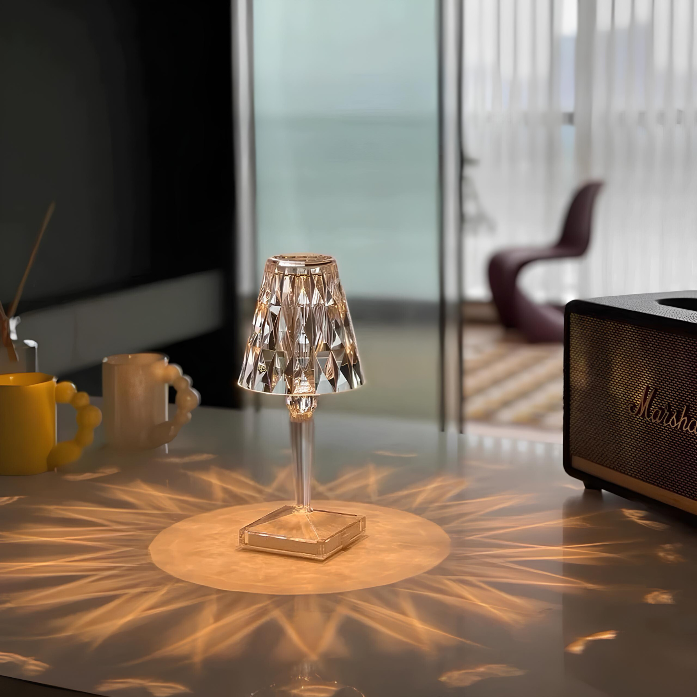 LED Kristall Tischlampe aus Acrylglas Modern