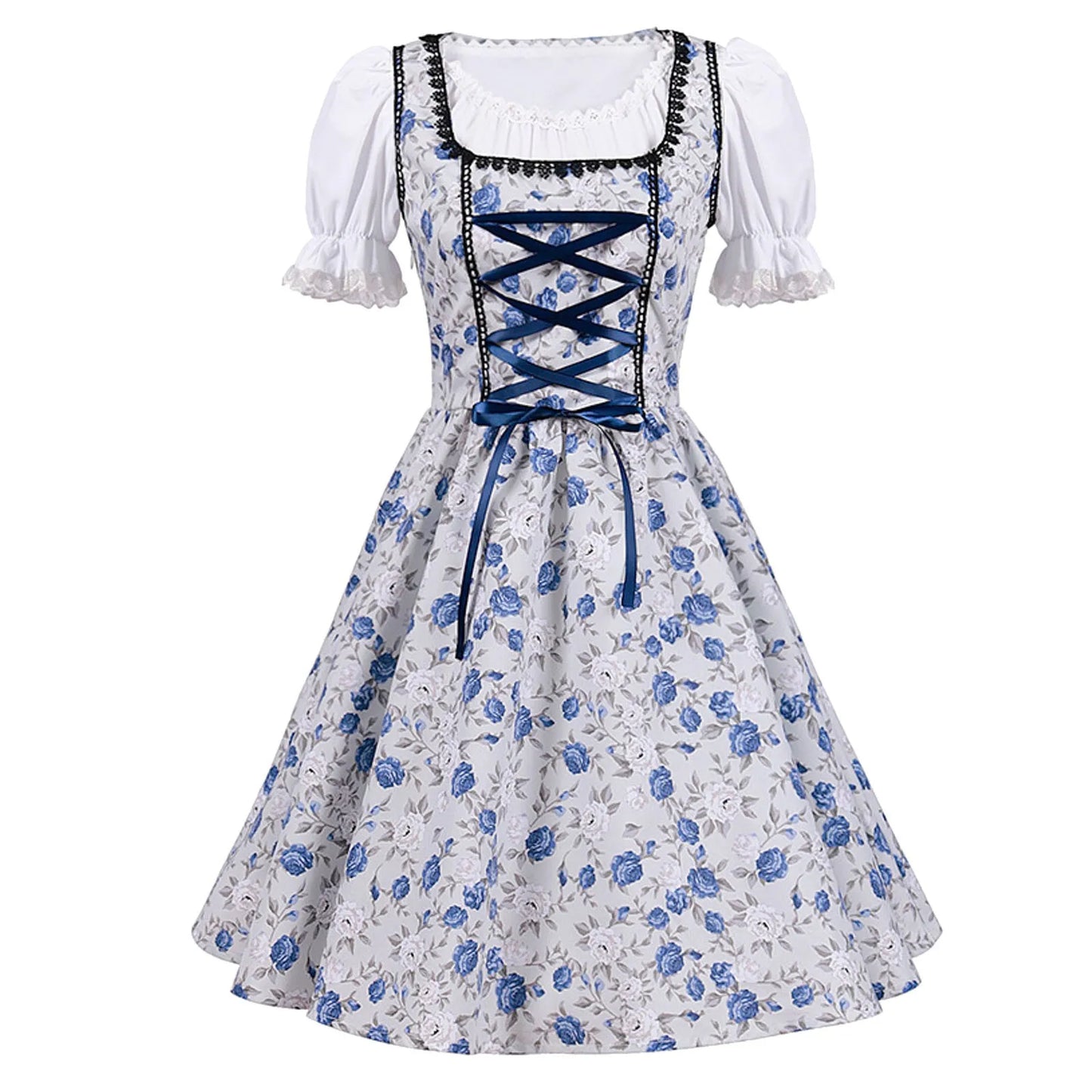 Damen Oktoberfest Dirndl Kleid 2025 Kurzarm Elegant