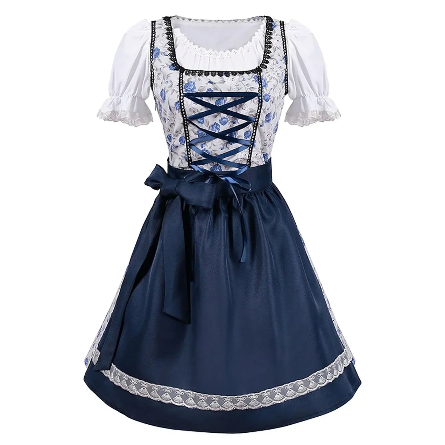 Damen Oktoberfest Dirndl Kleid 2025 Kurzarm Elegant