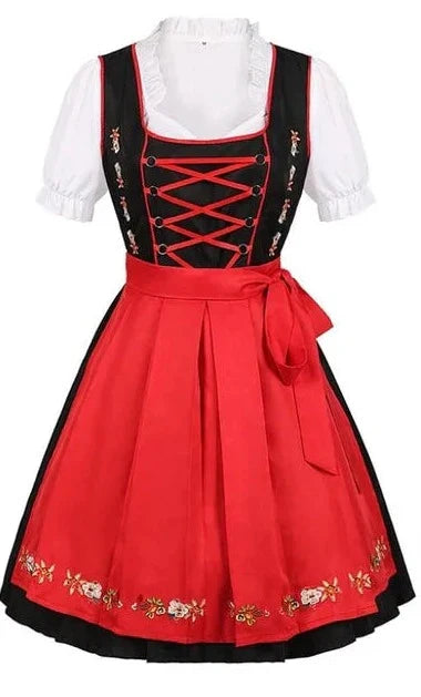 Damen Oktoberfest Dirndl Kleid | Kurz Bestickt