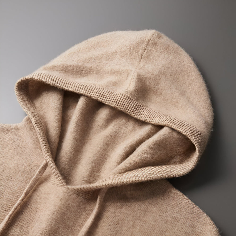 Herren Merino Wolle Strick Hoodie Pullover