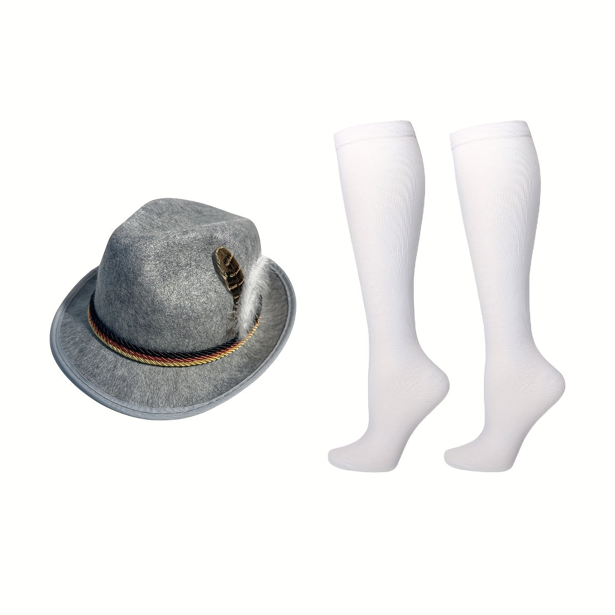 Oktoberfest Trachten Accessoire Set 2025 | Hut und Kniestrümpfe