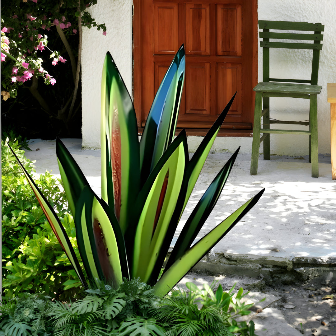 Metall Deko Agave Pflanze Garten Skulptur