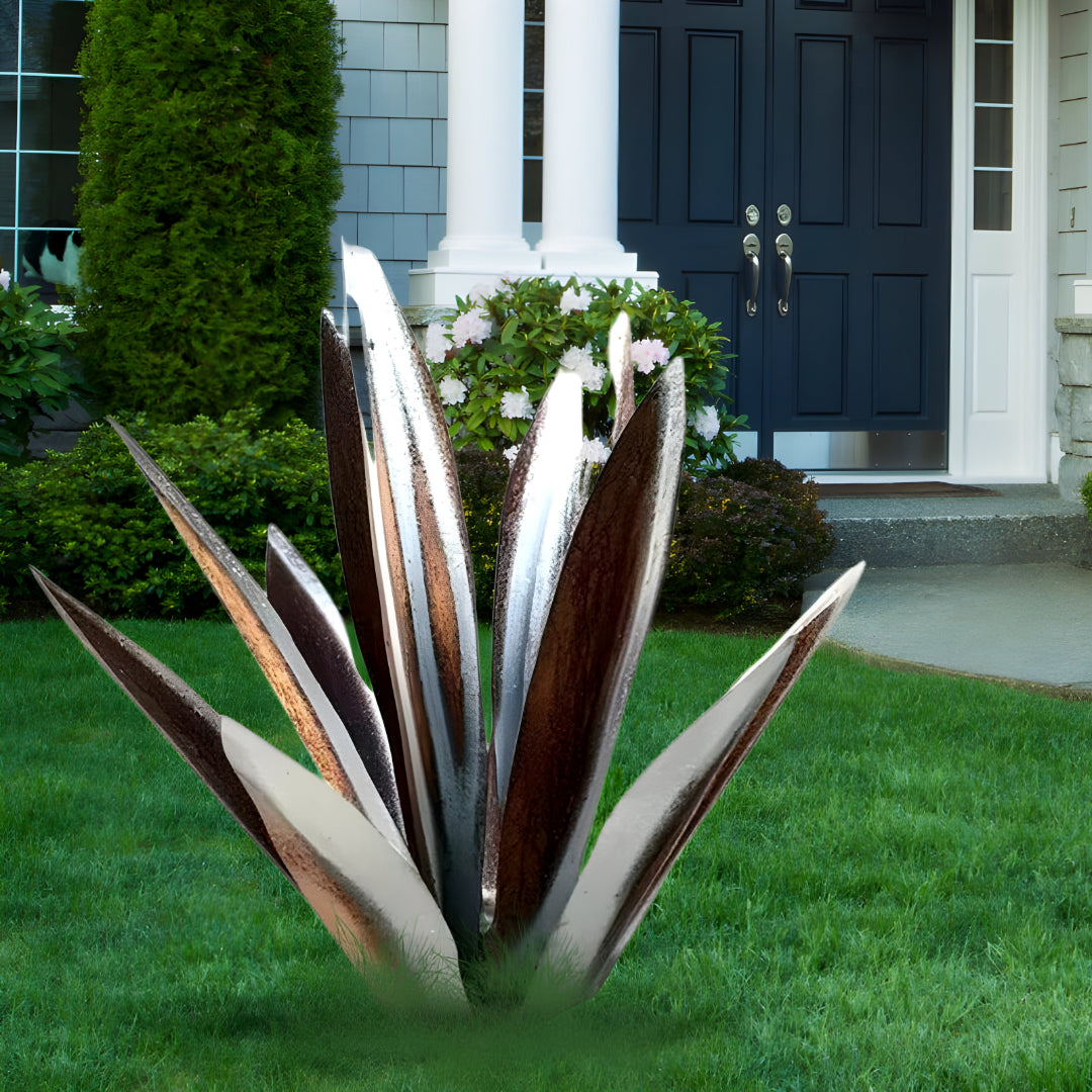 Metall Deko Agave Pflanze Garten Skulptur