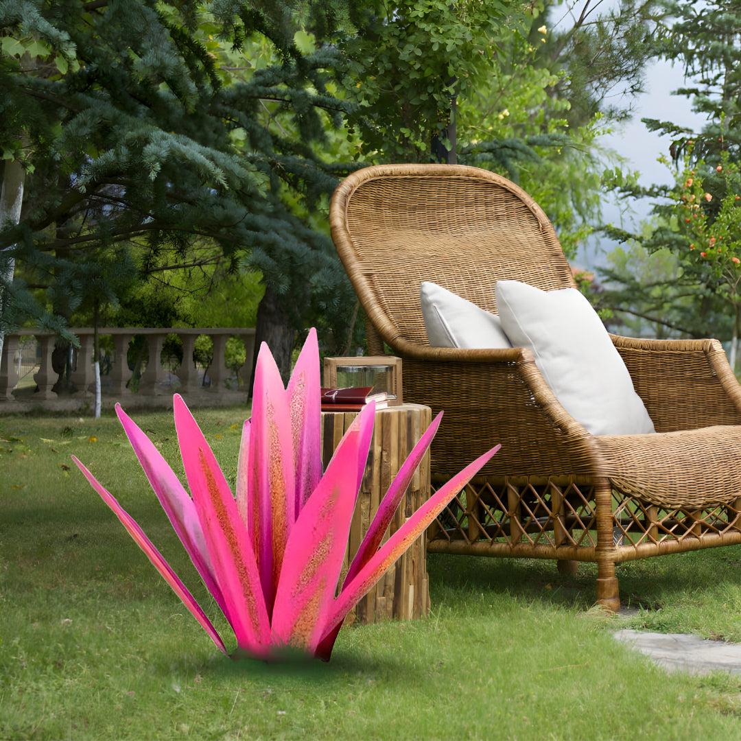 Metall Deko Agave Pflanze Garten Skulptur