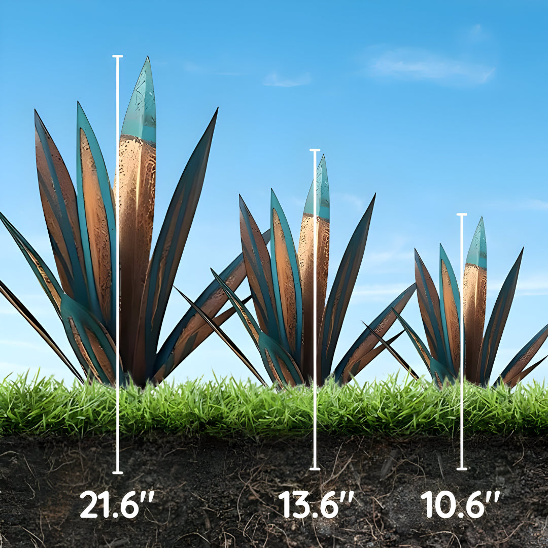 Metall Deko Agave Pflanze Garten Skulptur