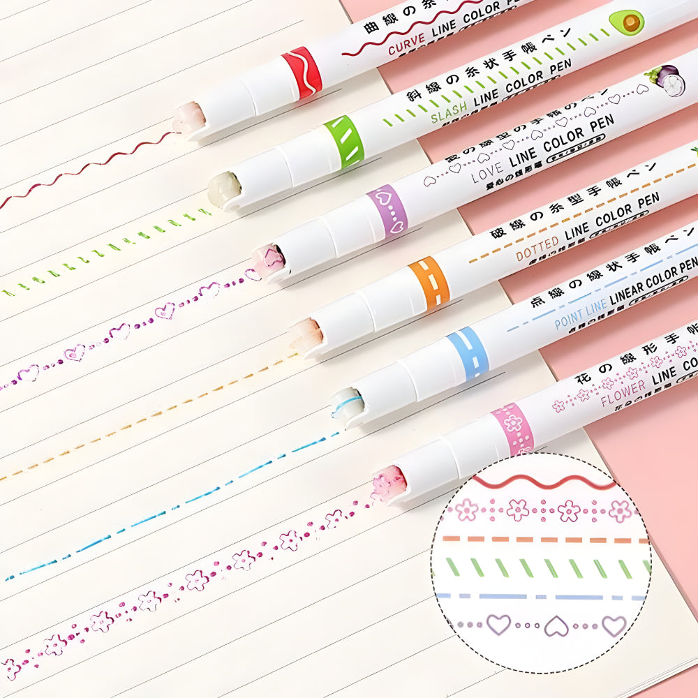 Marker Set Bunte Kurven Highlighter