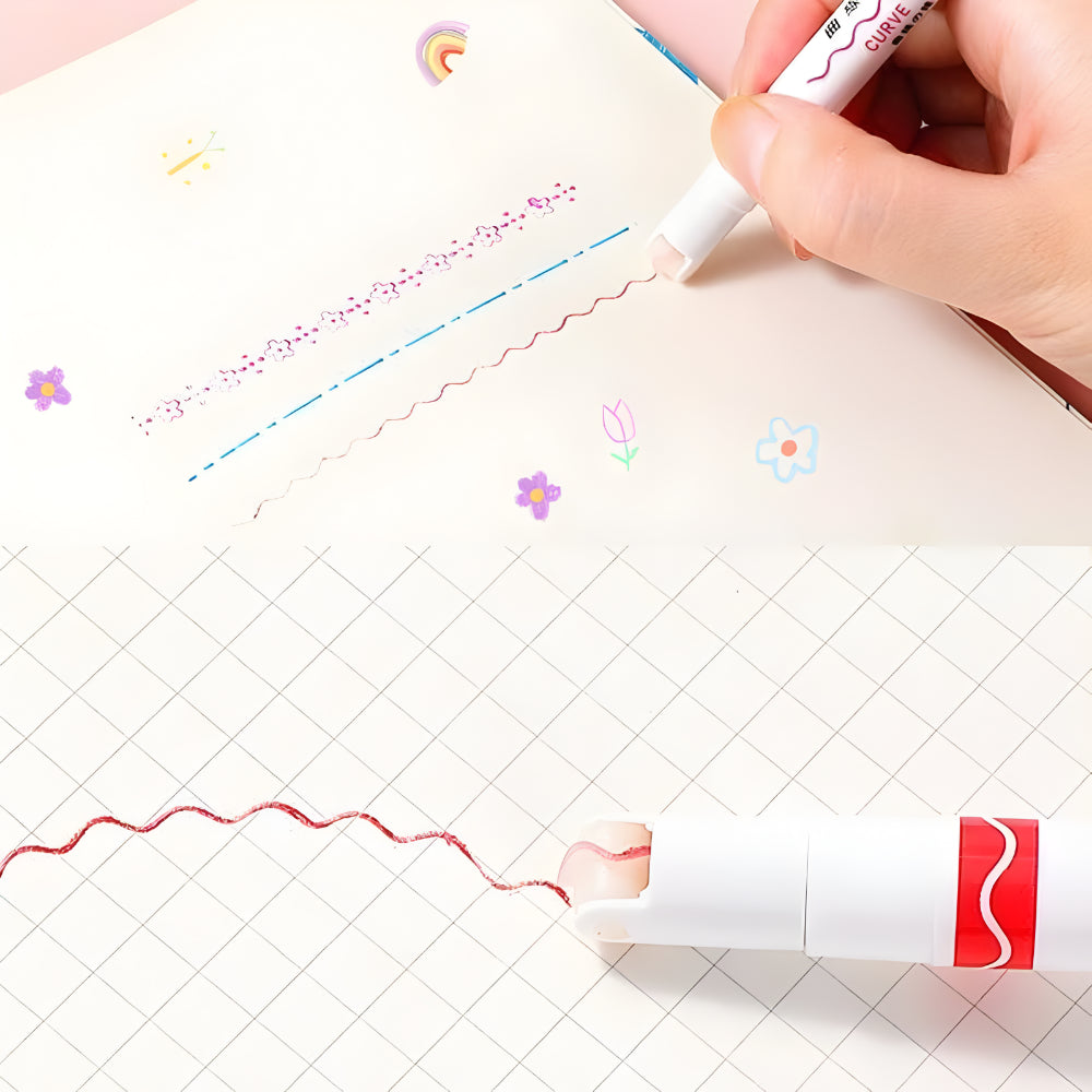 Marker Set Bunte Kurven Highlighter