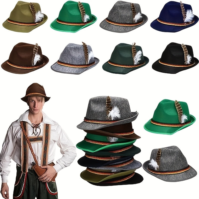 Oktoberfest Trachtenhut mit Feder 2025 | Klassisch Verziert