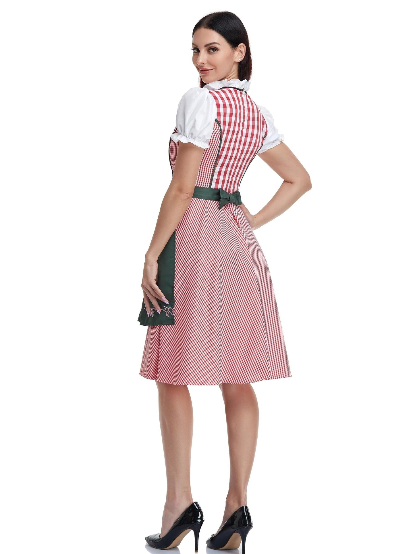 Damen Oktoberfest Dirndl Kleid | Kurz Kariert