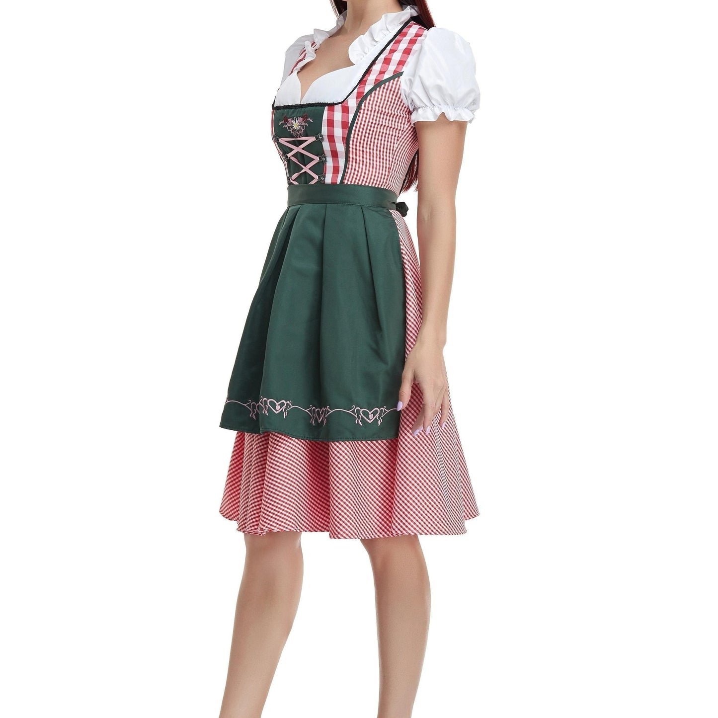 Damen Oktoberfest Dirndl Kleid | Kurz Kariert